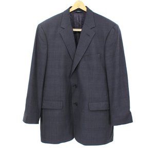 Brooks Brothers Stretch Wool Grey Blue Windowpane Jacket Blazer 42 Rg Sport Coat